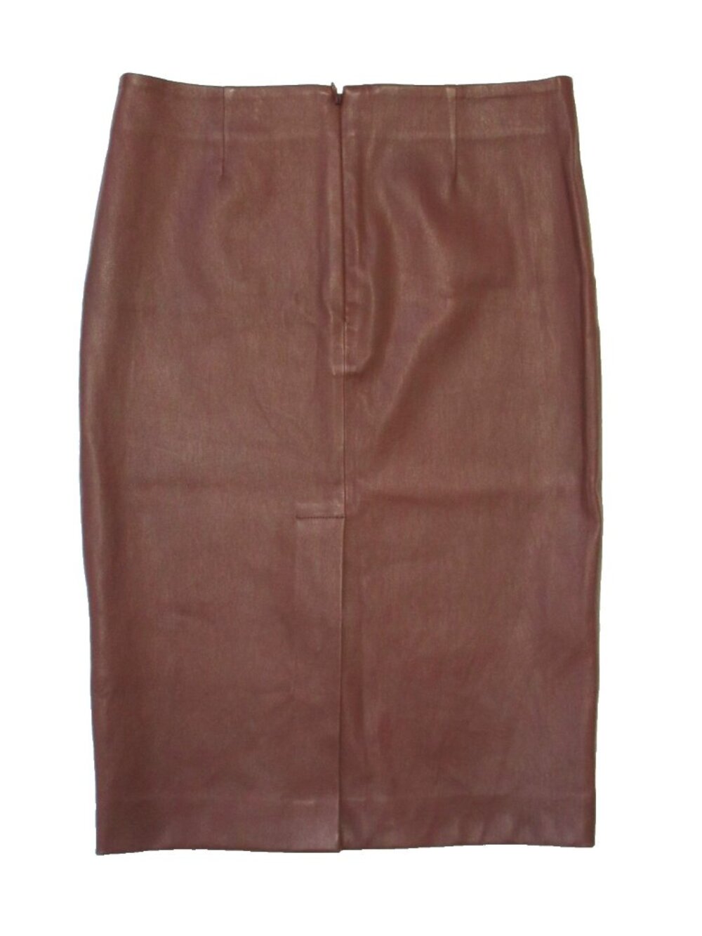 NWT Theory Skinny Pencil in Dark Cognac Bristol Stretch Leather Skirt 6 $695 - Picture 6 of 6